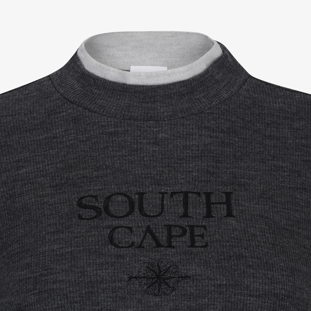 Southcape Women\'s Layered Half-Neck Ribbed T-Shirt_DG