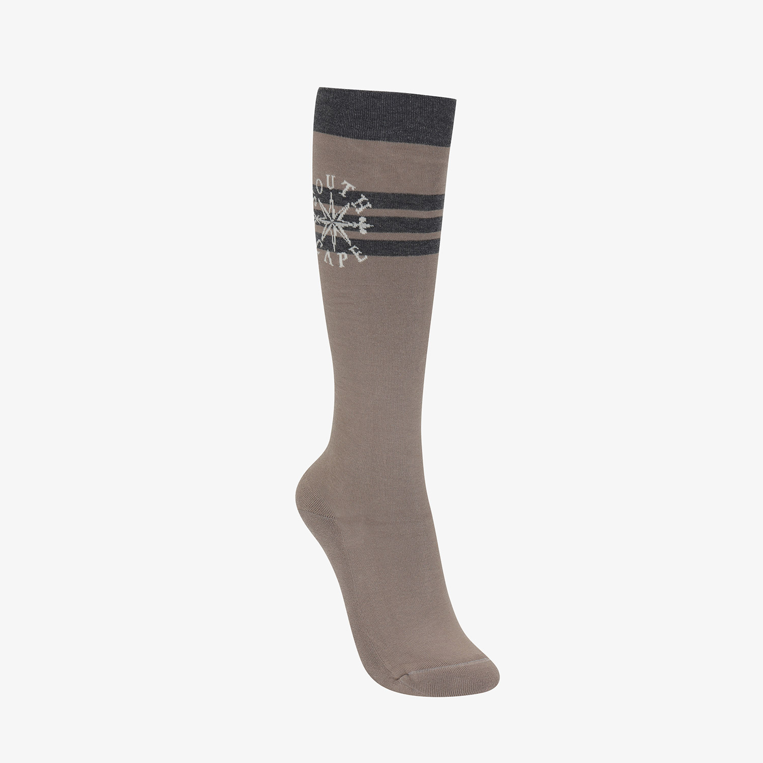Southcape Women\'s Southcross Unbalanced Stripe Knee Socks_GY