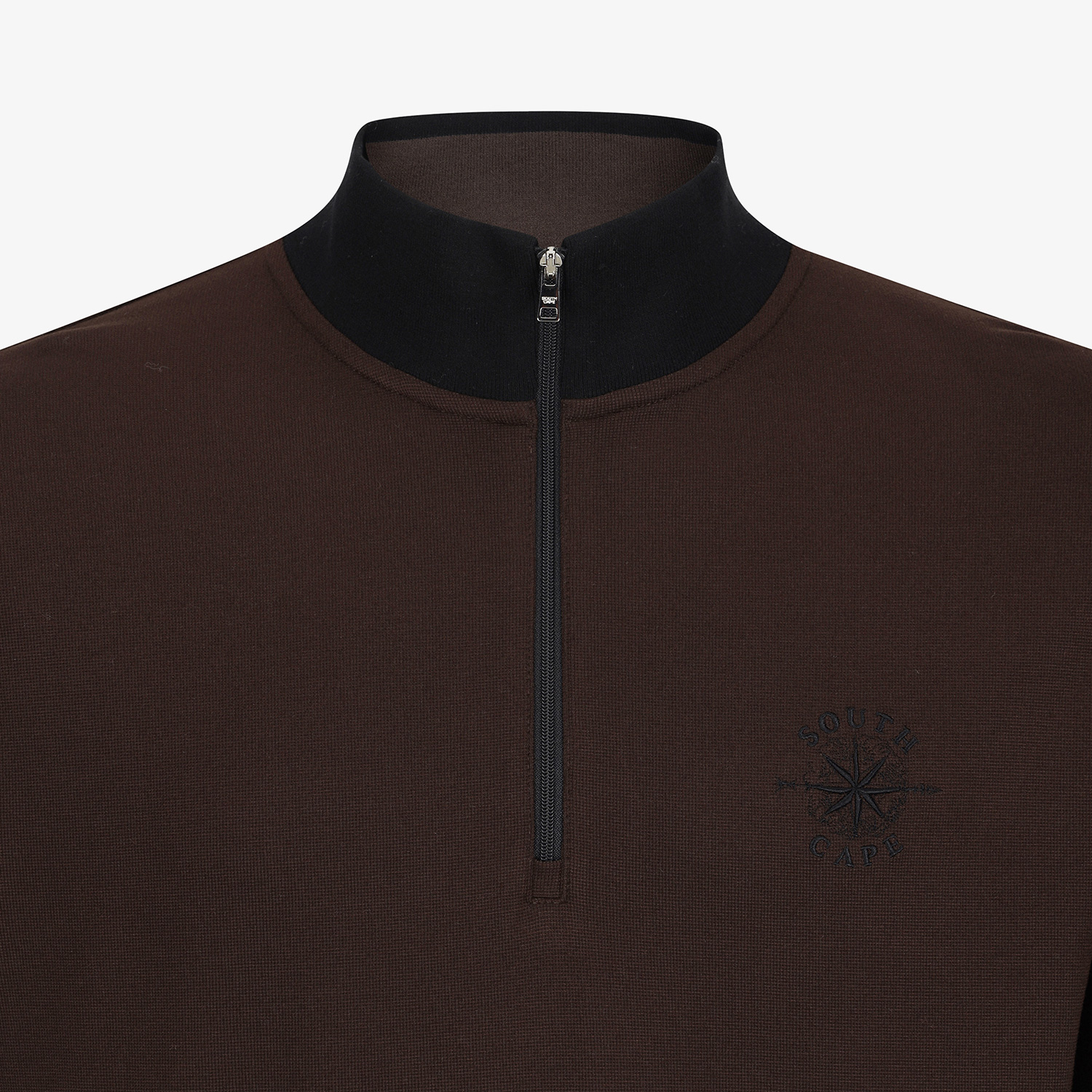 Southcape Men\'s Contrast Collar Half-Zip T-Shirt_BR