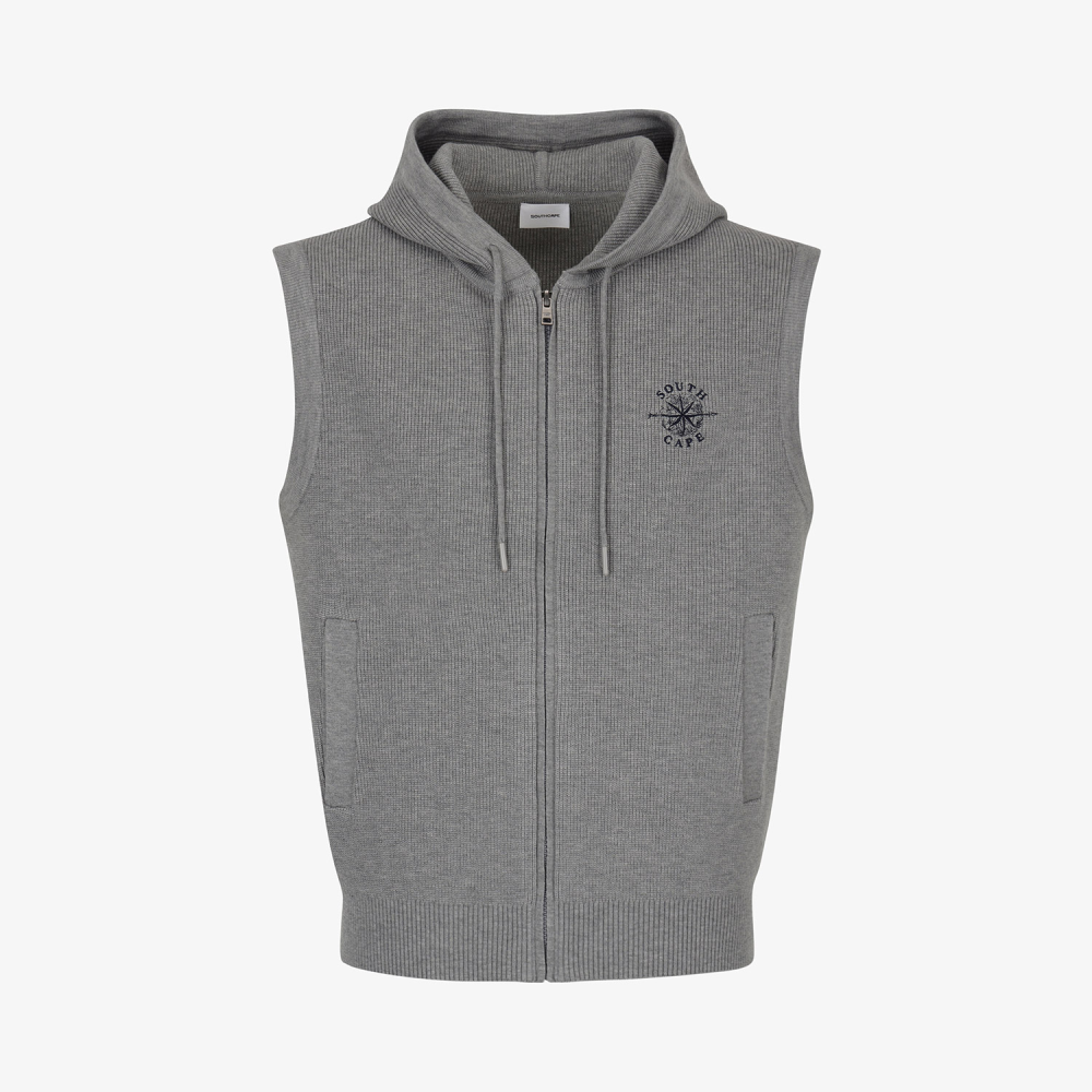 Southcape Men\'s Hooded Full Zip-Up Knit Vest_MG