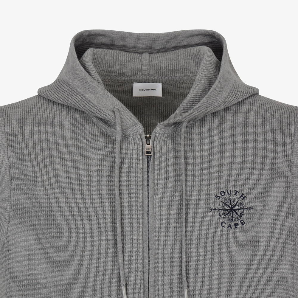 Southcape Men\'s Hooded Full Zip-Up Knit Vest_MG