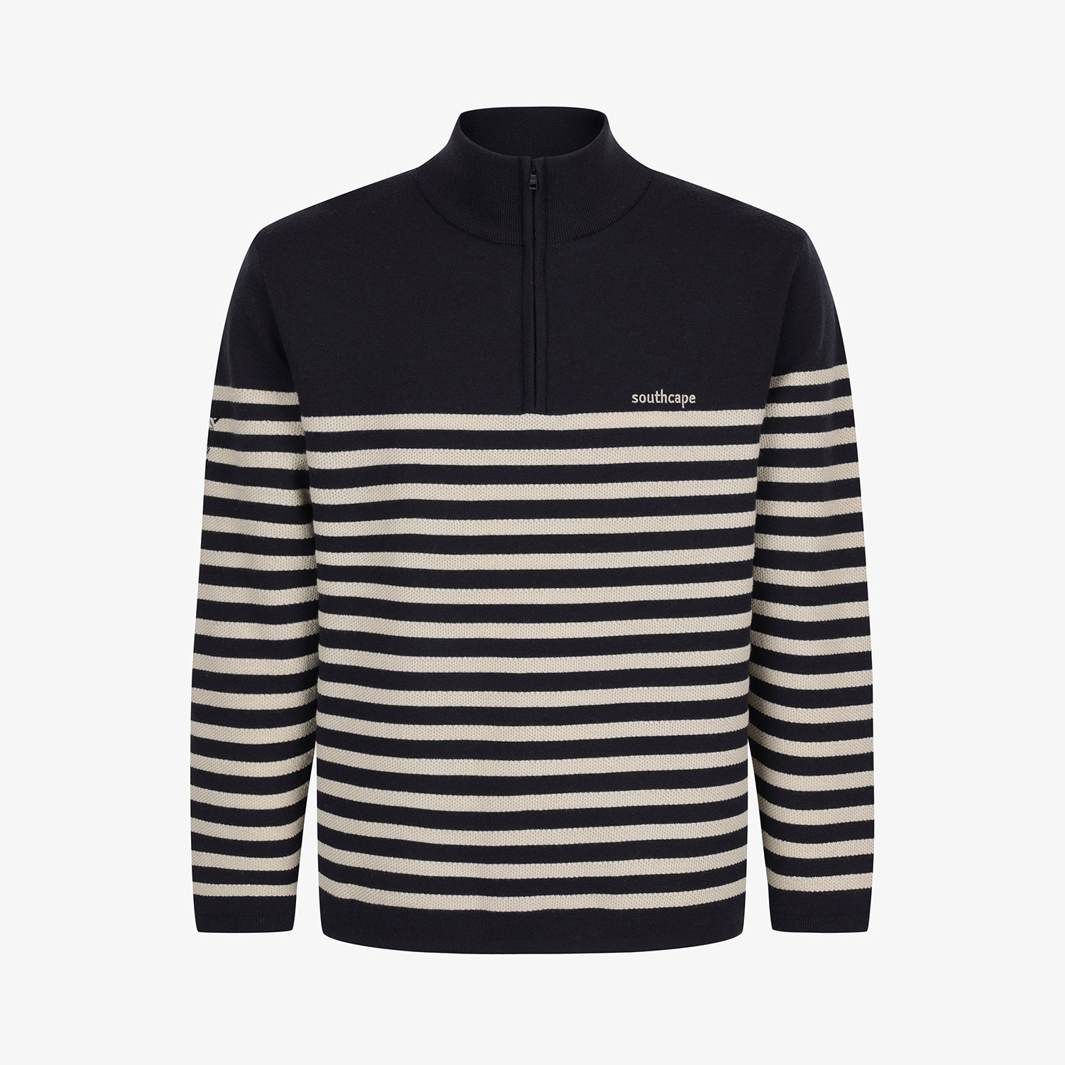 Southcape Men\'s High-Neck Half-Zip Stripe Knit_NA