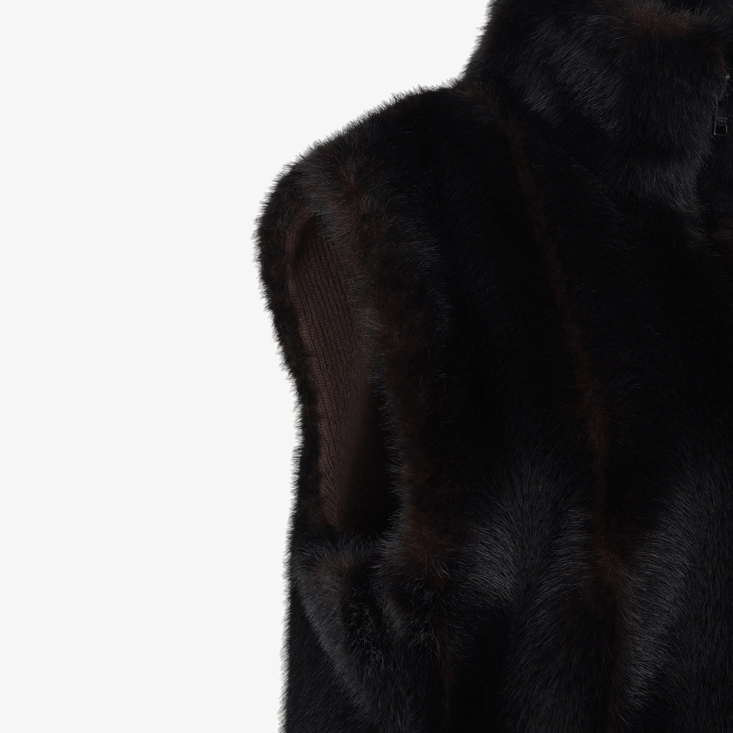 Southcape Women\'s Reversible High-Neck Fur Vest_DW