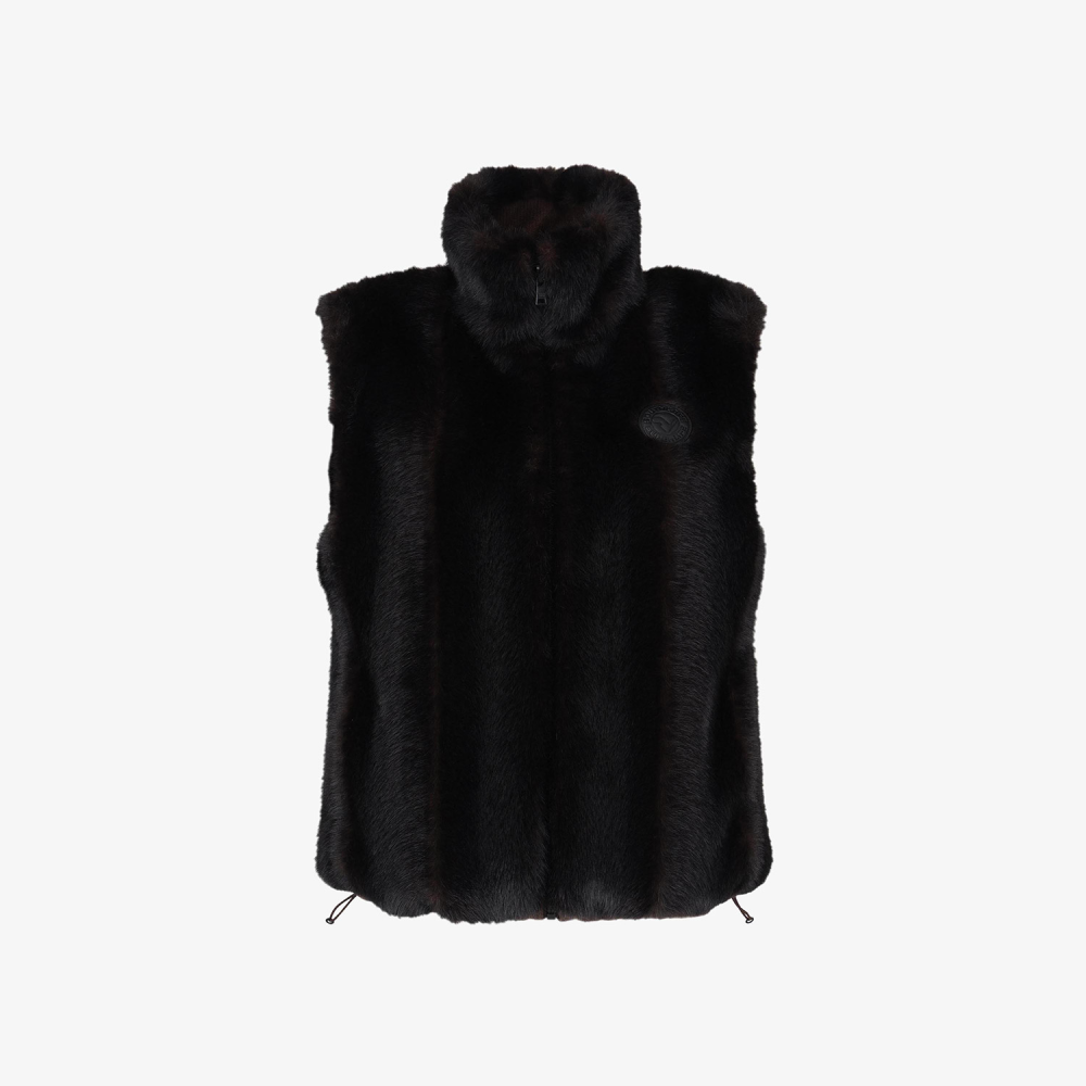 Southcape Women\'s Reversible High-Neck Fur Vest_DW