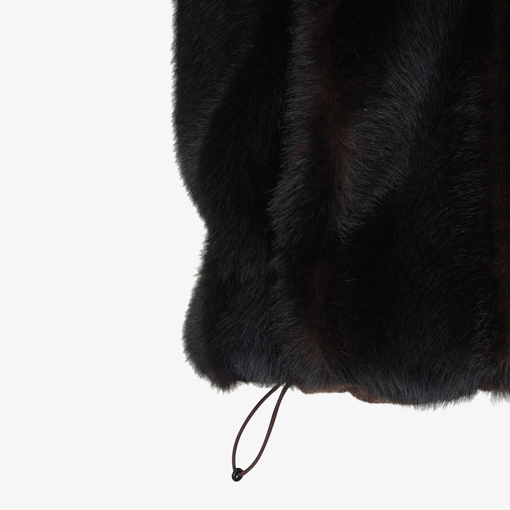 Southcape Women\'s Reversible High-Neck Fur Vest_DW