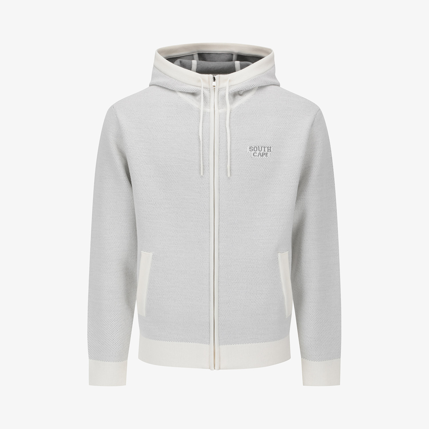 Southcape Men\'s Knit Hood Zip-Up_WH