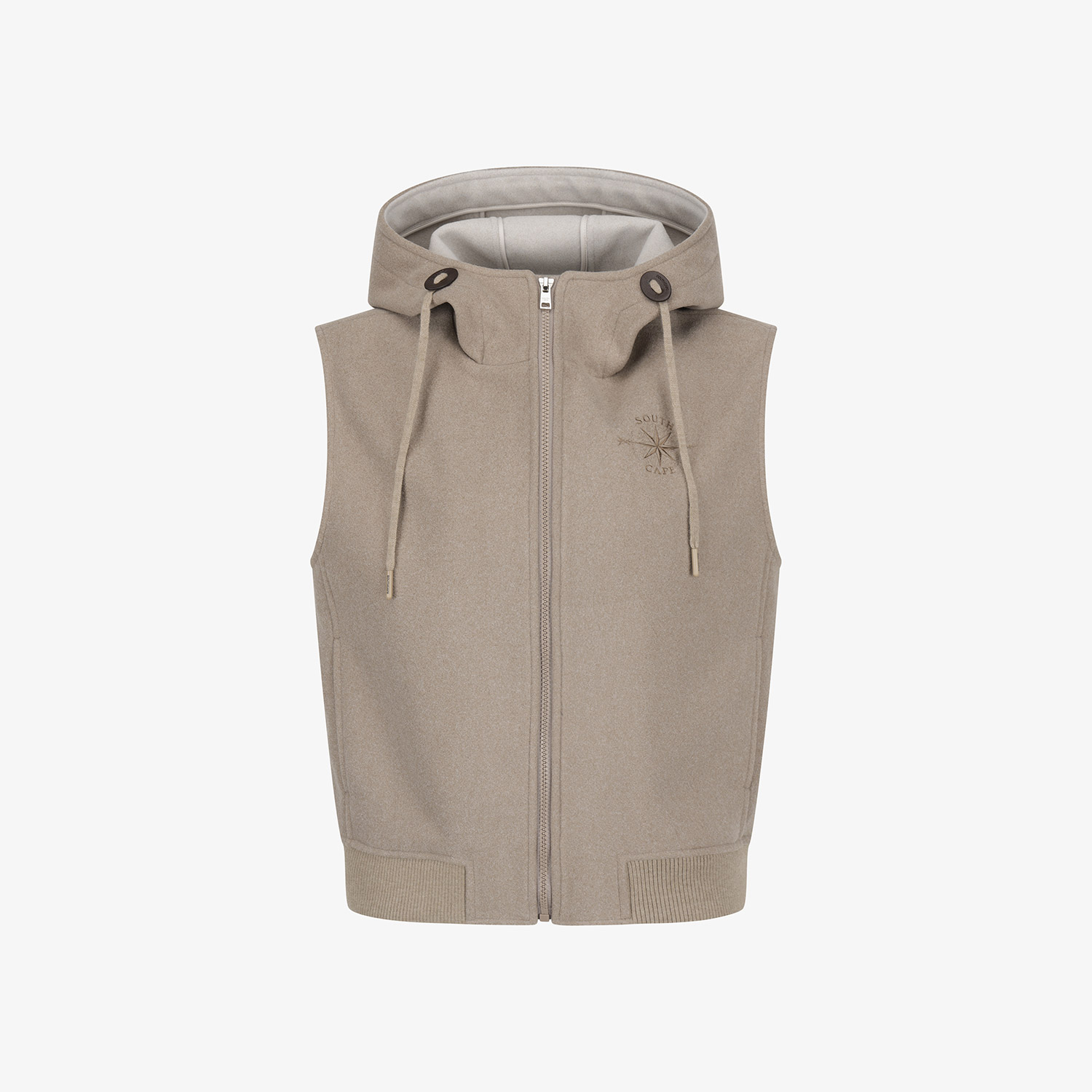 Southcape Women's Hooded String Zip-Up Vest_SE