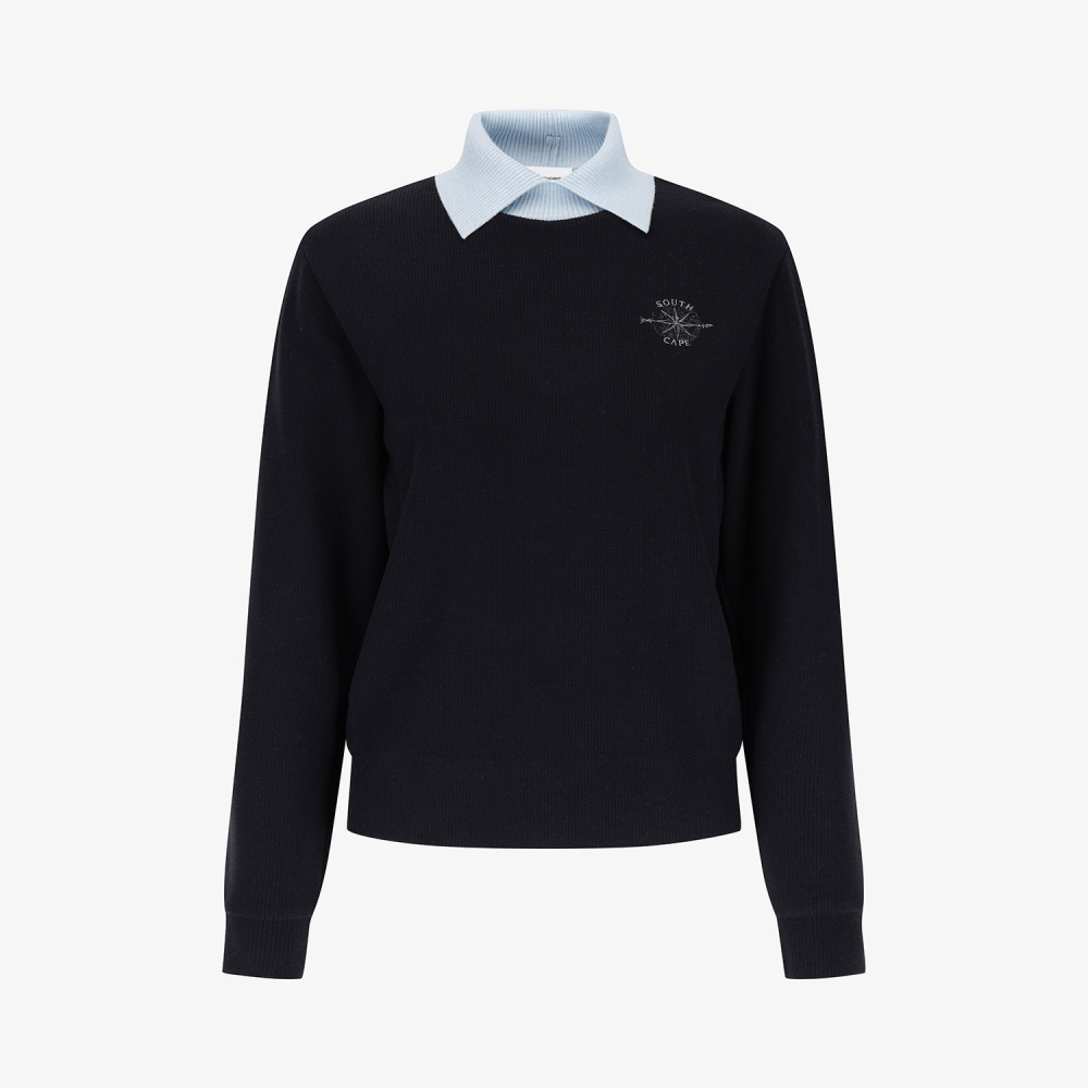 Southcape Women\'s Brushed Colorblock Collar Knit_DA